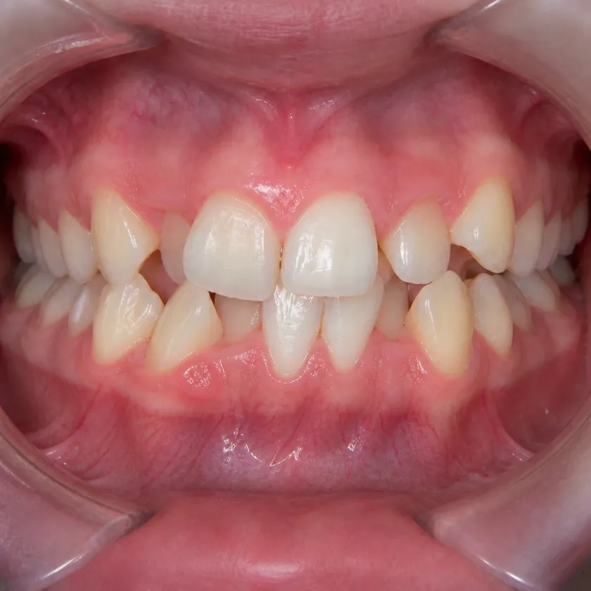 Braces — pre-treatment condition on the clinical image