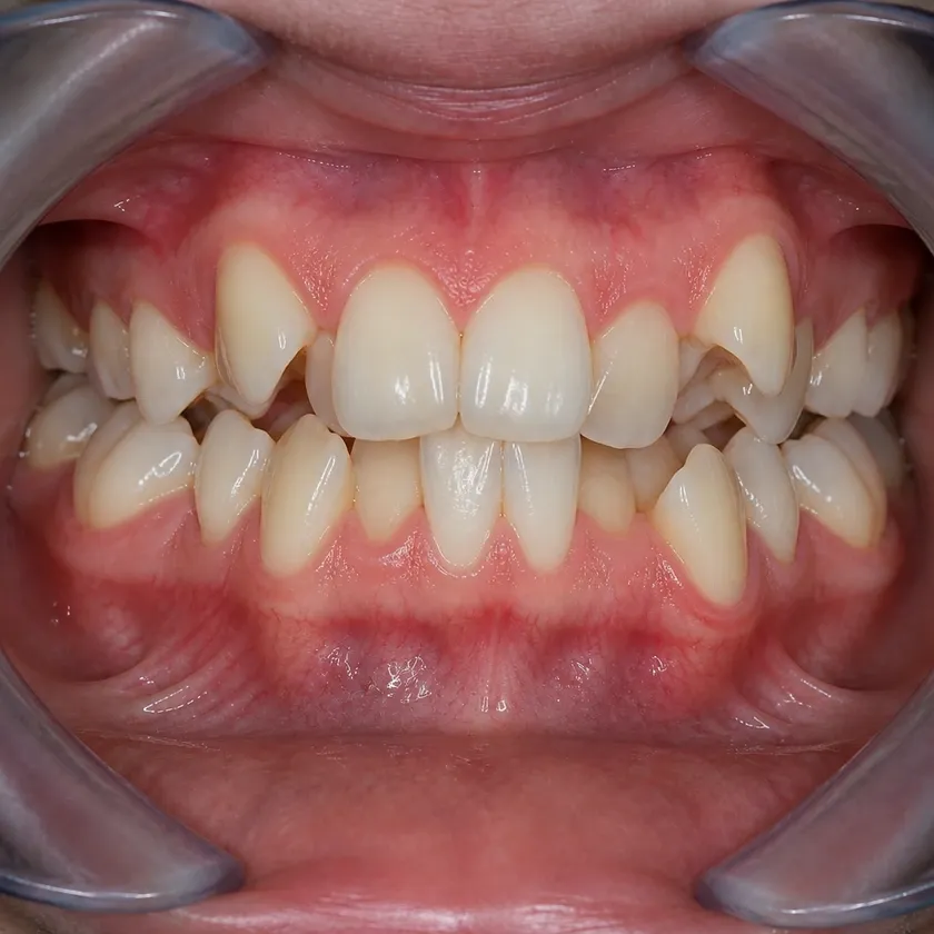 Braces — pre-treatment condition on the clinical image