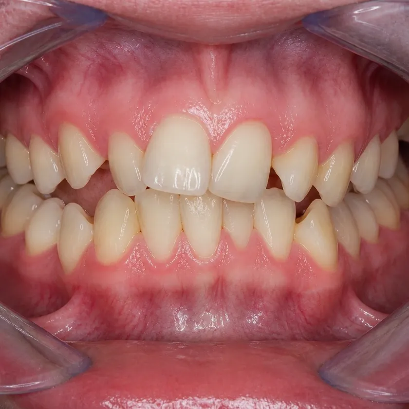 Braces — pre-treatment condition on the clinical image