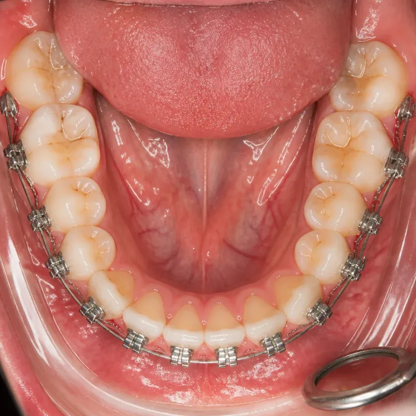 Braces — close-up clinical photo of the result after treatment