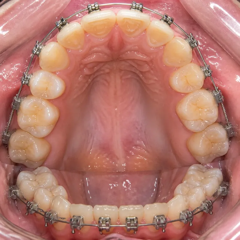 Braces — close-up clinical image of the result after treatment