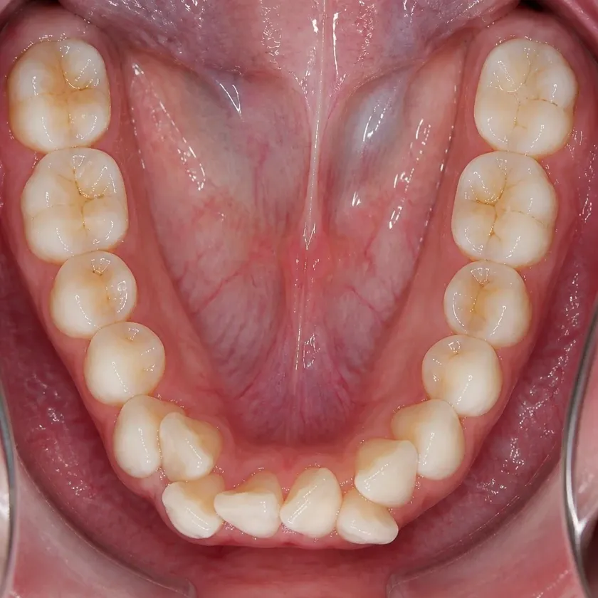 Damon braces — pre-treatment condition on a clinical image