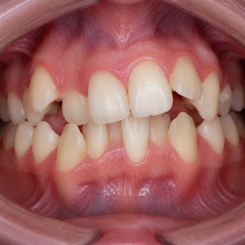 Braces for children — pre-treatment condition on a clinical image