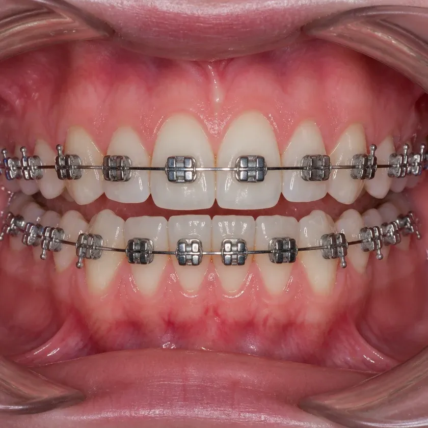 Forestadent braces — close-up clinical image showing the result after treatment