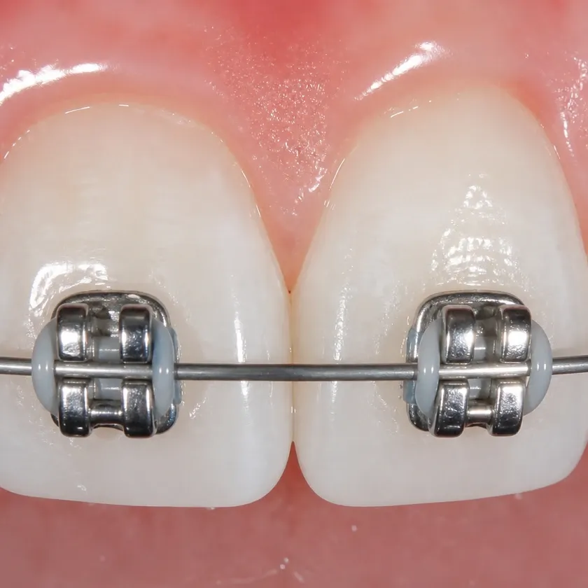 Forestadent braces — close-up of the treatment result in a clinical photograph