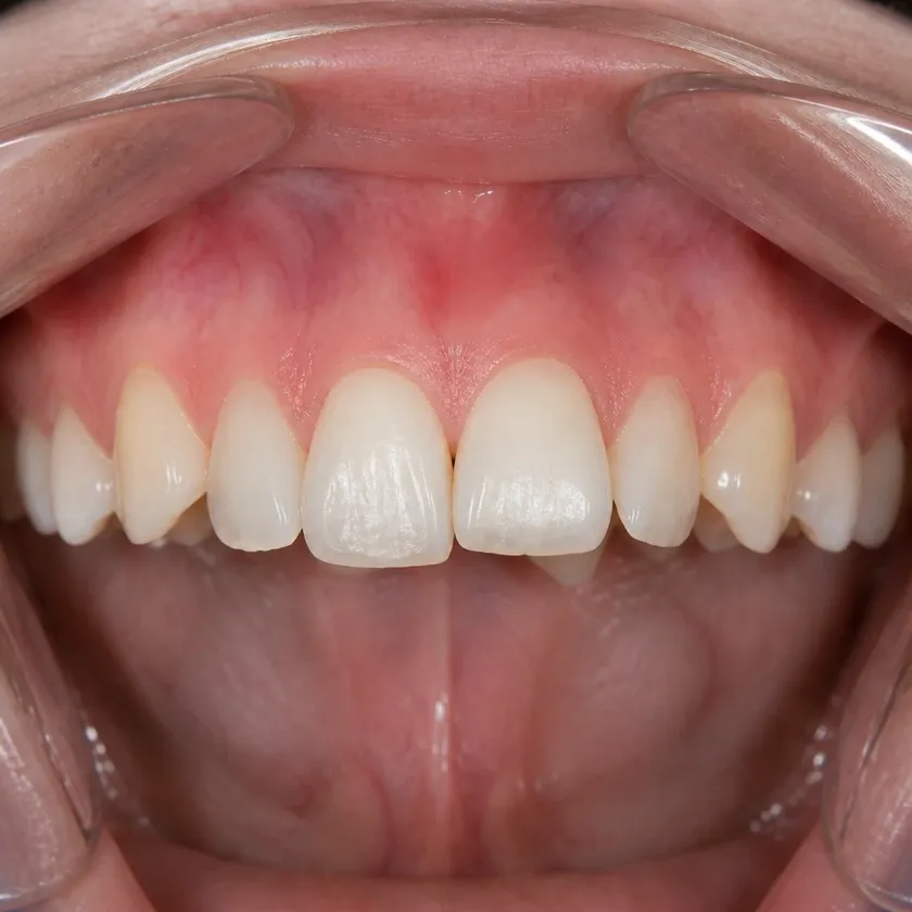 Forestadent braces — pre-treatment condition on a clinical image