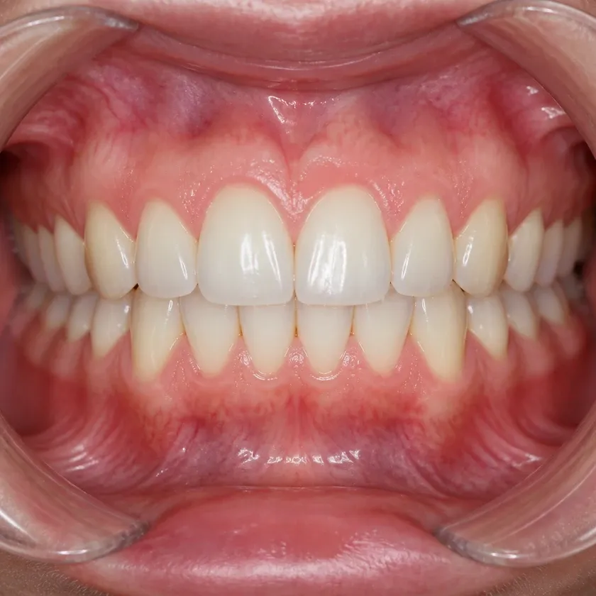 morelli braces astana — close-up result after treatment in a clinical photo