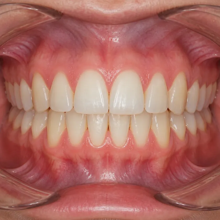 morelli braces astana — close-up result after treatment in a clinical photo