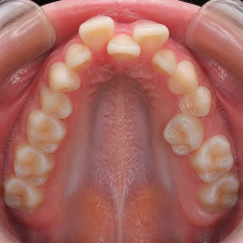 Pediatric dental plates — pre-treatment condition on a clinical image