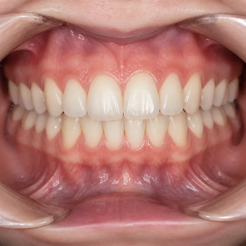 aligners for children — close-up clinical photo of the result after treatment