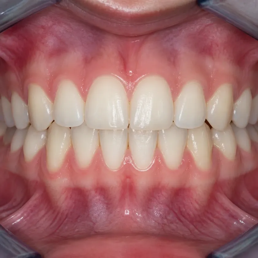 aligners for children — close-up clinical photo of the result after treatment