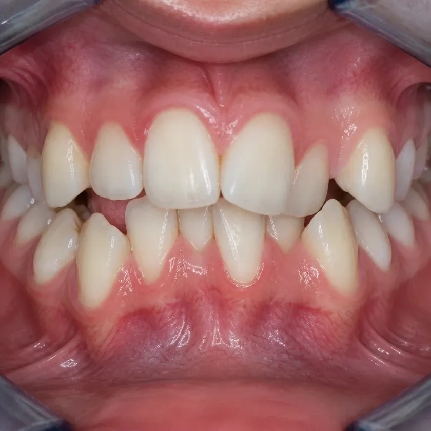 Clear aligners for children — pre-treatment condition in a clinical image