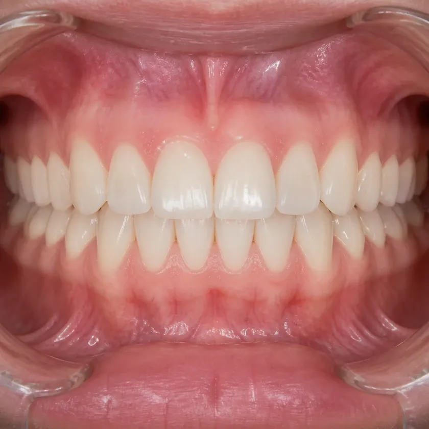 aligners for children — close-up clinical photo of the result after treatment