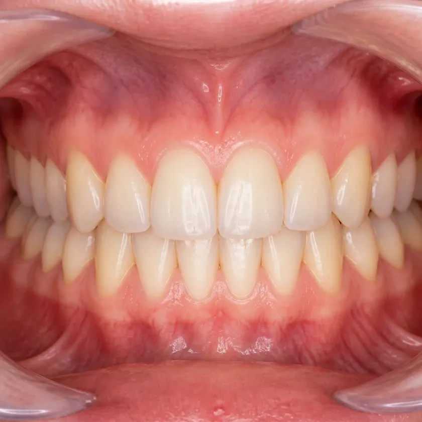 Forestadent braces — close-up clinical photo of the result after treatment