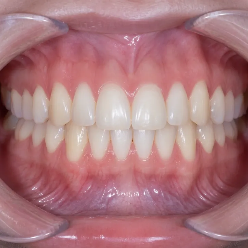 Forestadent braces — close-up clinical photo of the result after treatment