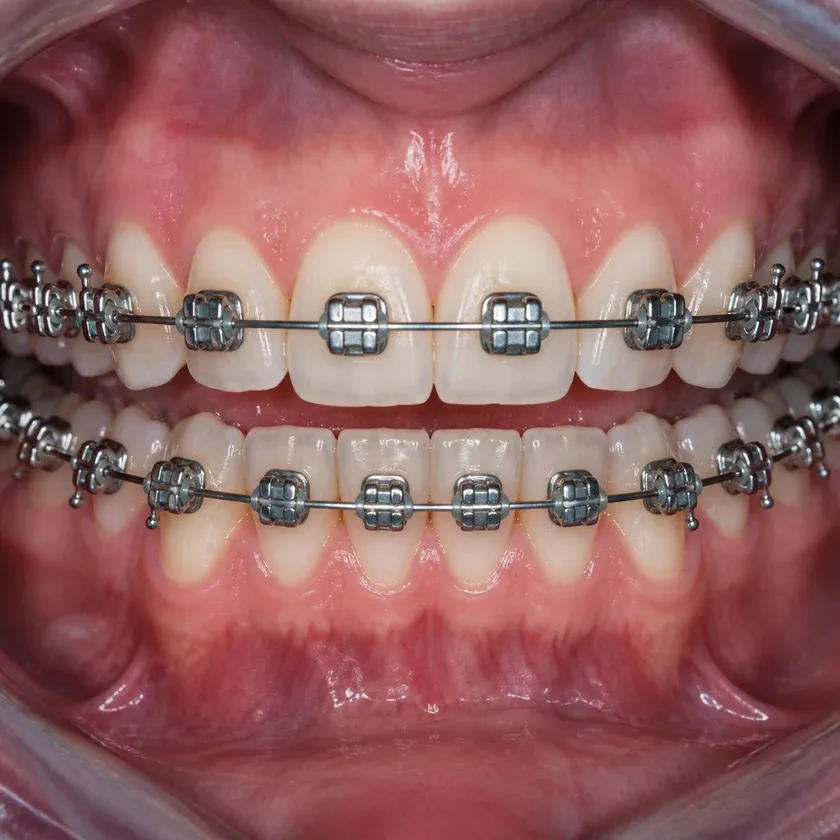 Forestadent braces — close-up clinical photo of the result after treatment