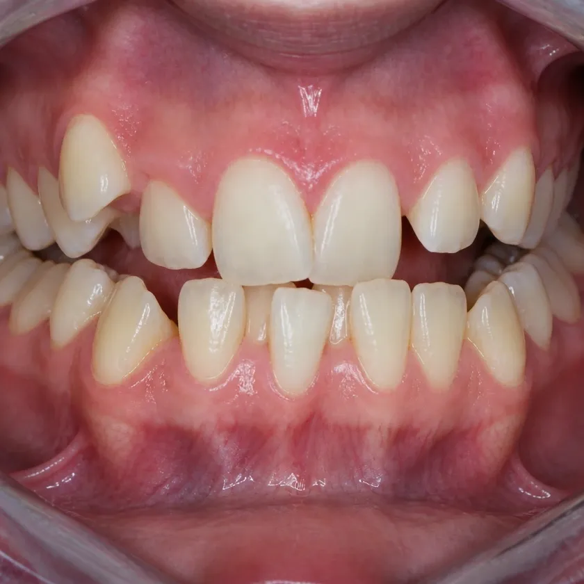 Forestadent braces — pre-treatment condition on a clinical image