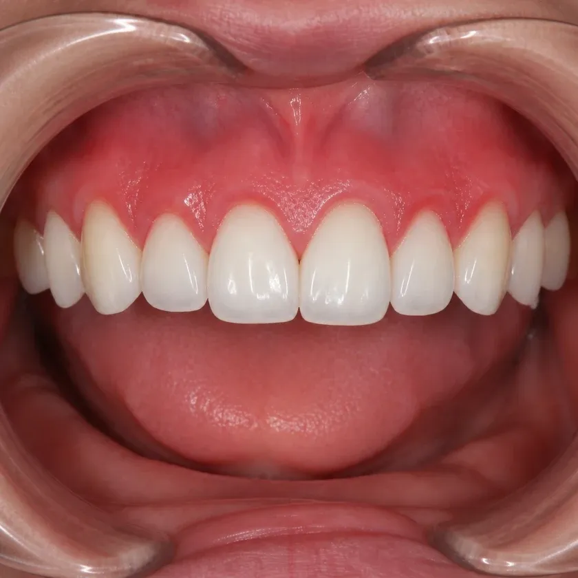 Gingivoplasty — pre-treatment condition in the clinical photograph