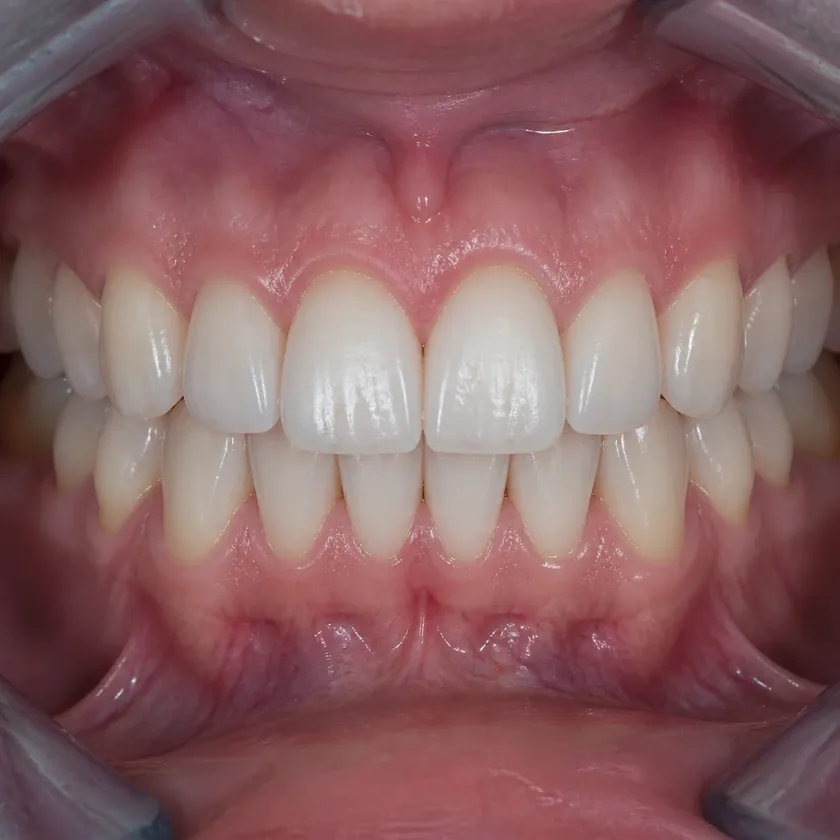 gingivoplasty — close-up result after treatment in a clinical photograph