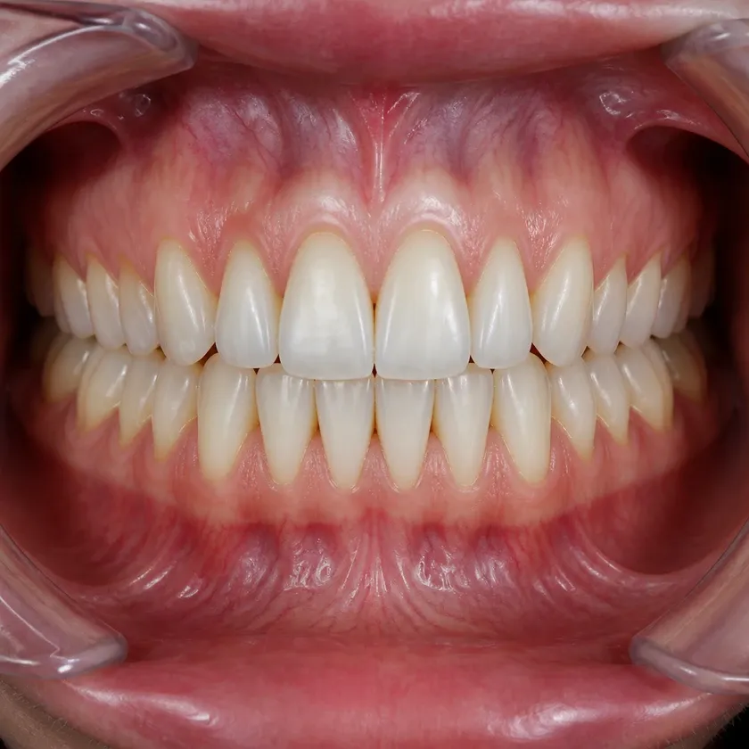 gingivoplasty — close-up result after treatment in a clinical photograph