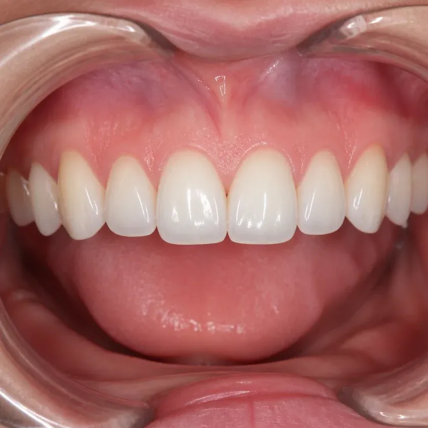 Gingivoplasty — close-up clinical photograph of the result after treatment