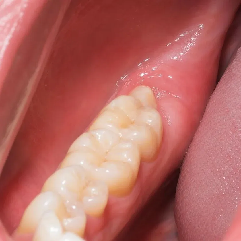 Healed mucosa at the wisdom tooth site