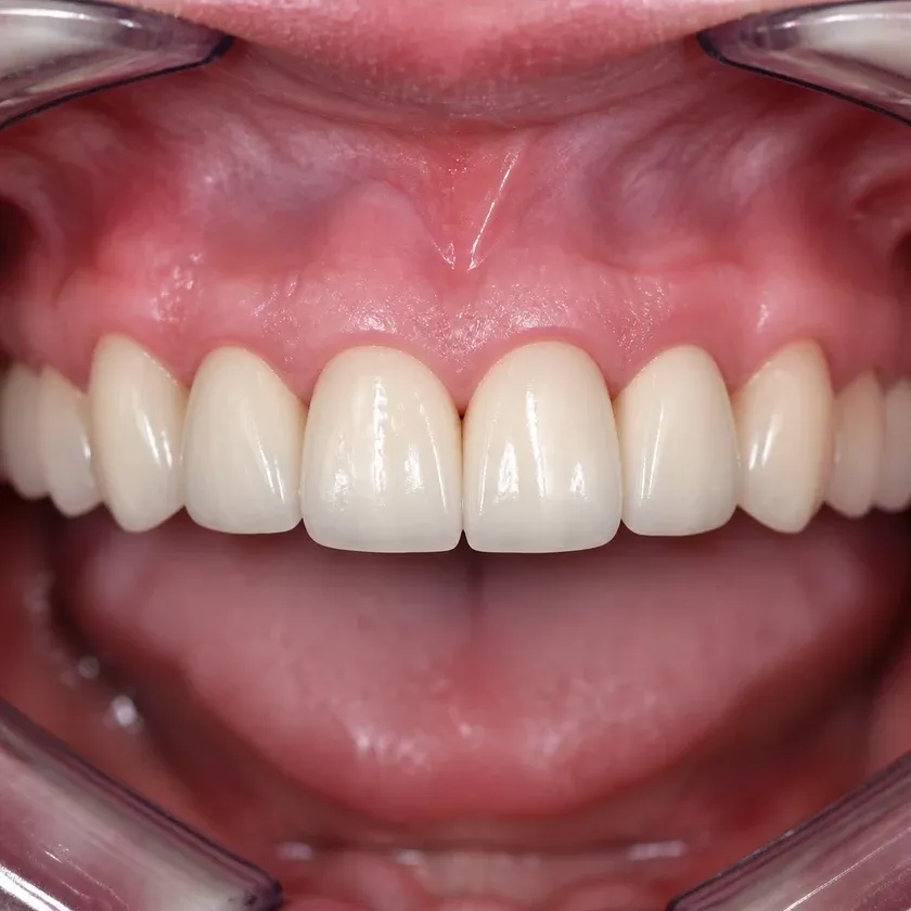 Dental implant — close-up of the treatment result on a clinical image