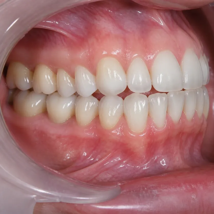 Minimally invasive dental implantation — close-up clinical image of the result after treatment
