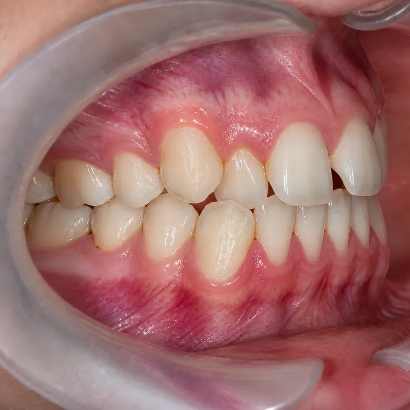 Orthodontic treatment for children — pre-treatment condition in a clinical photograph