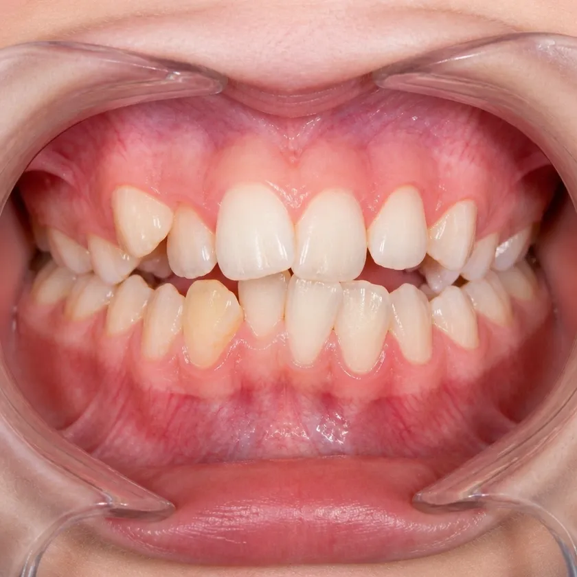 Orthodontic treatment for children — pre-treatment condition in a clinical photograph