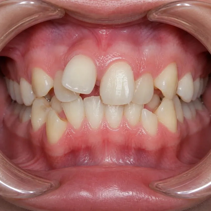 Orthodontic treatment for children — pre-treatment condition in a clinical photograph