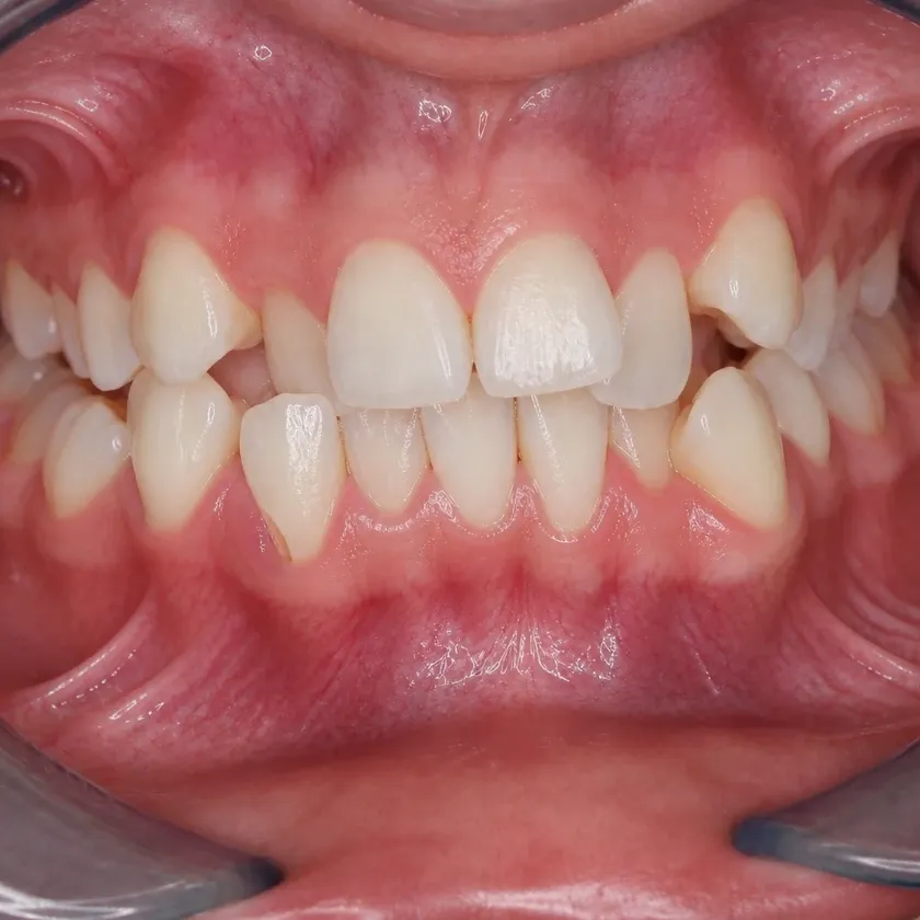 Orthodontic treatment for children — pre-treatment condition in a clinical photograph