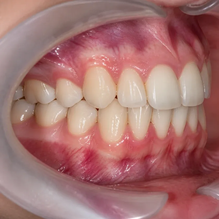 Orthodontic treatment for children — close-up clinical photo showing the result after treatment