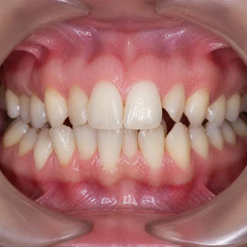 Bite correction surgery — pre-treatment condition on a clinical image