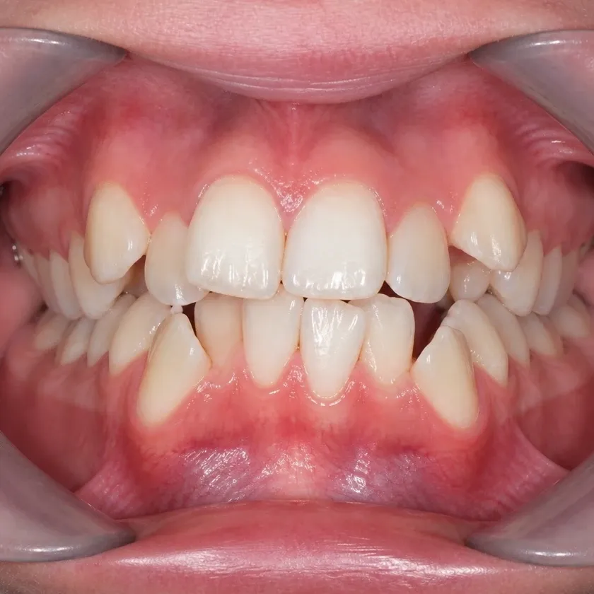Bite correction surgery — pre-treatment condition on a clinical image