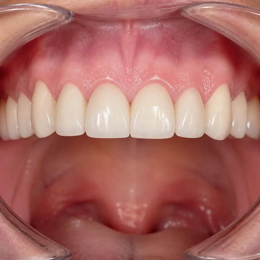 Israeli dental implants — close-up of the result after treatment in a clinical photograph