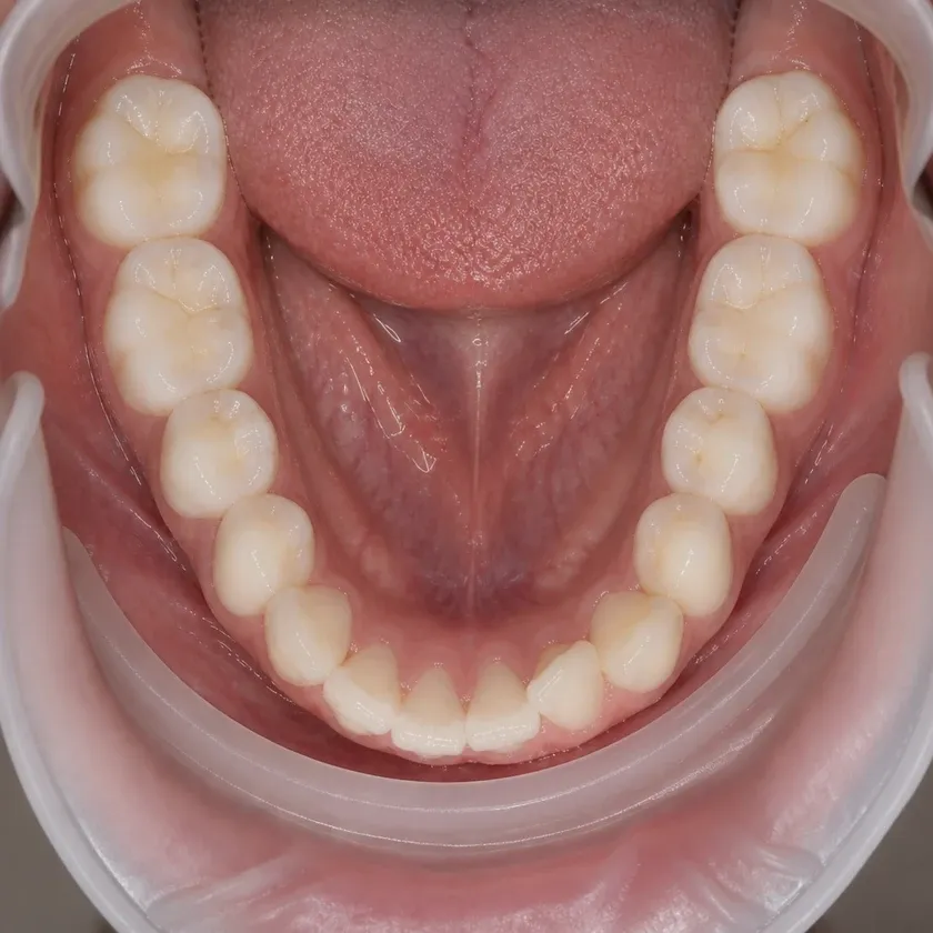 Aligners for teeth alignment in children — pre-treatment condition on a clinical image