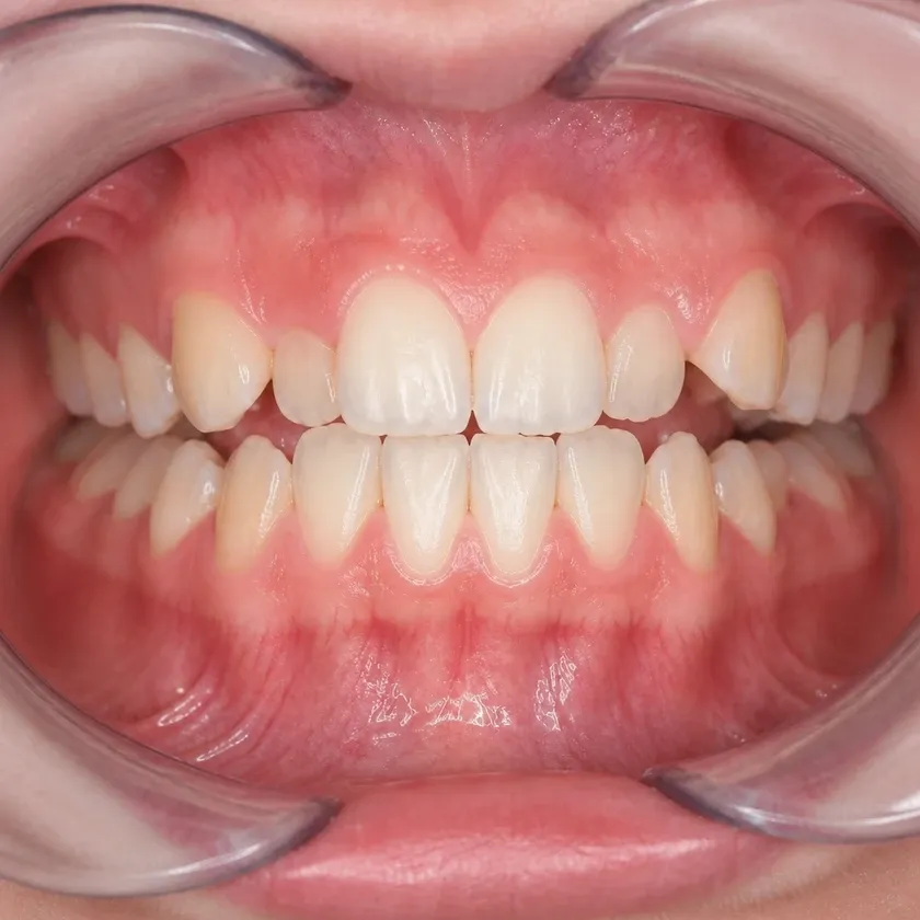 Aligners for teeth alignment in children — pre-treatment condition on a clinical image