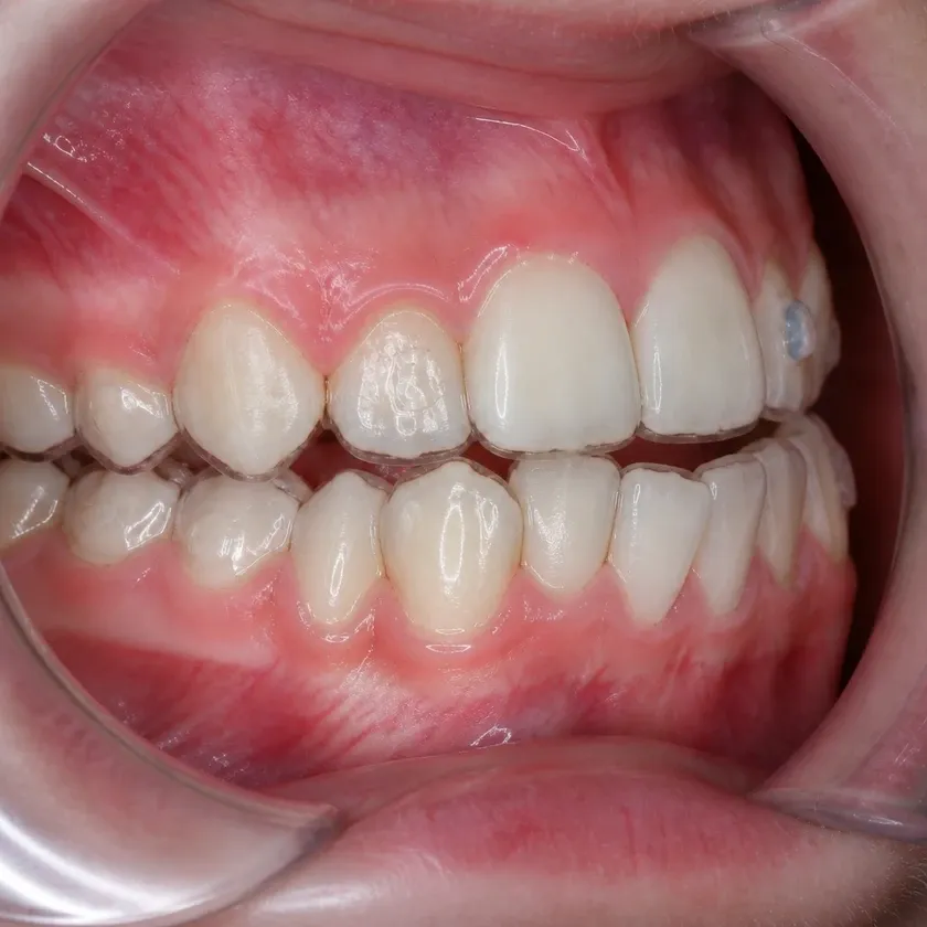 Aligners for teeth alignment in children — pre-treatment condition on a clinical image