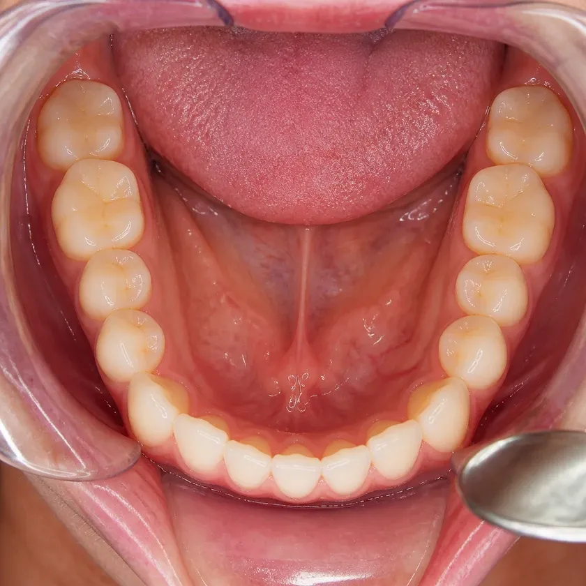 Invisalign каппалары — емдеу нәтижесі клиникалық суретте жақыннан көрсетілген