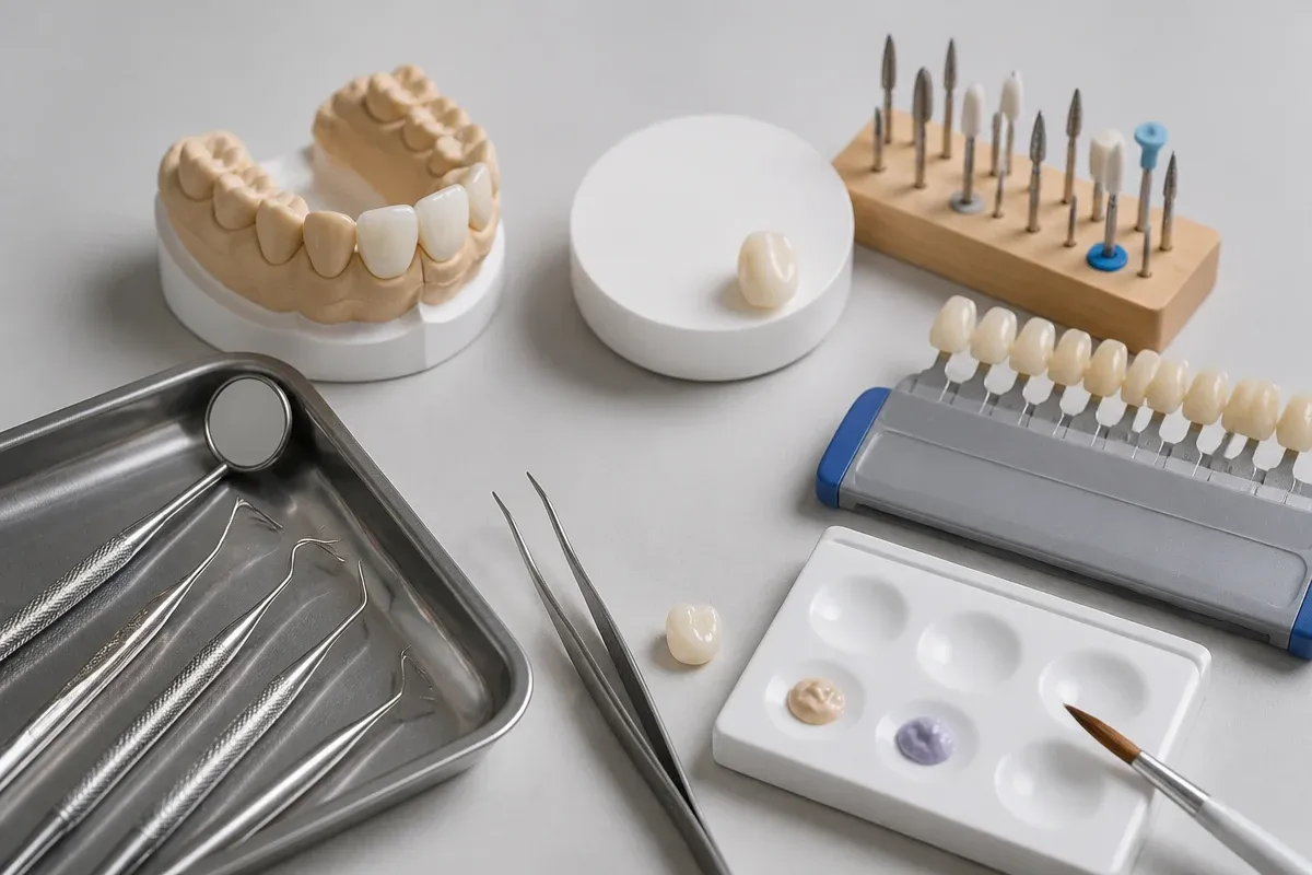 Tools and materials for this type of treatment laid out on a light-colored surface — an illustration for the "Contraindications" section