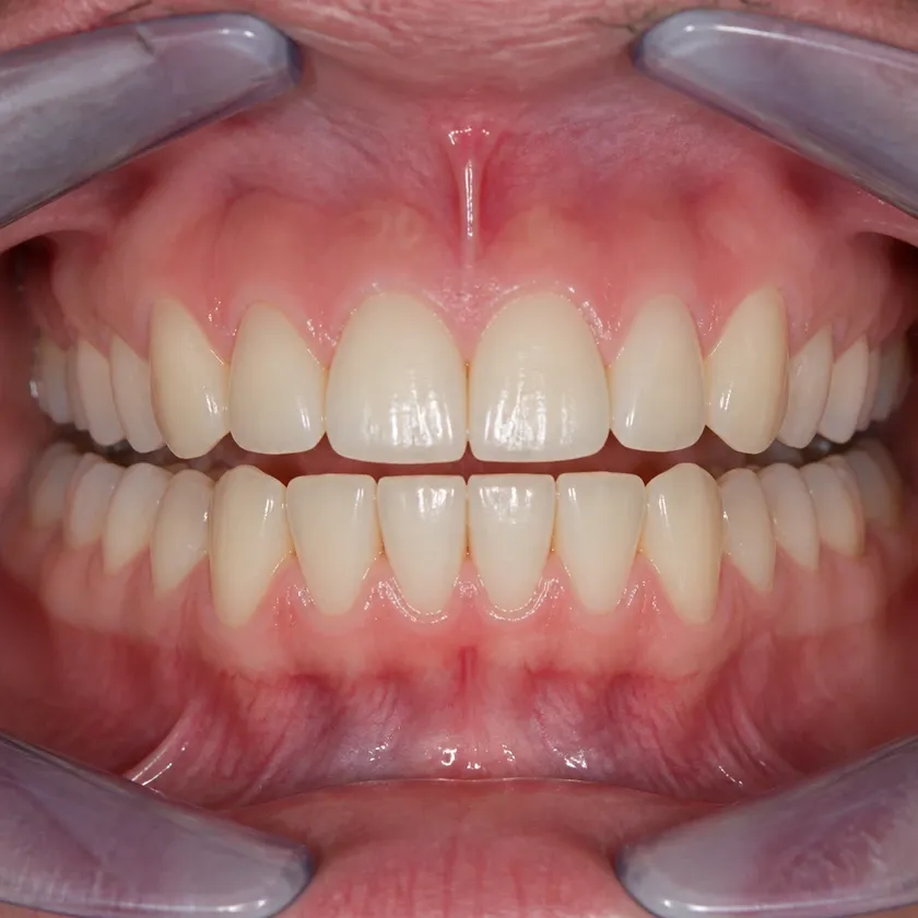 Laser dental implantation — close-up clinical image of the result after treatment