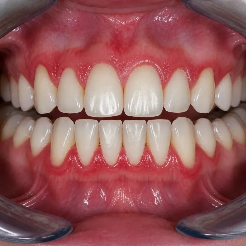 Gum treatment with the Vector device — before-treatment condition on a clinical image