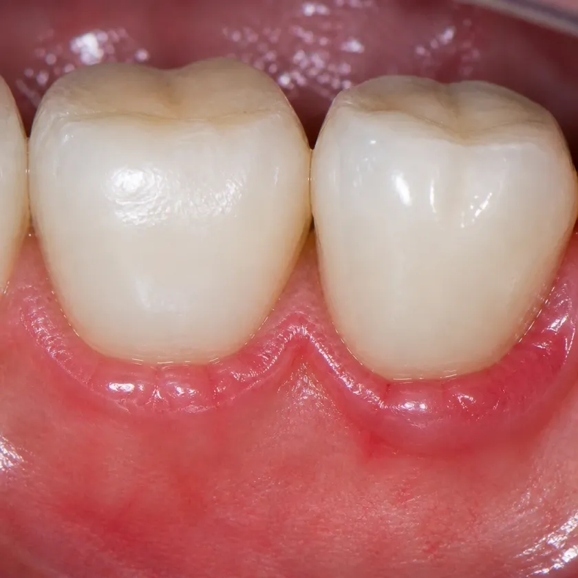 Gum treatment with the Vector device — before-treatment condition on a clinical image