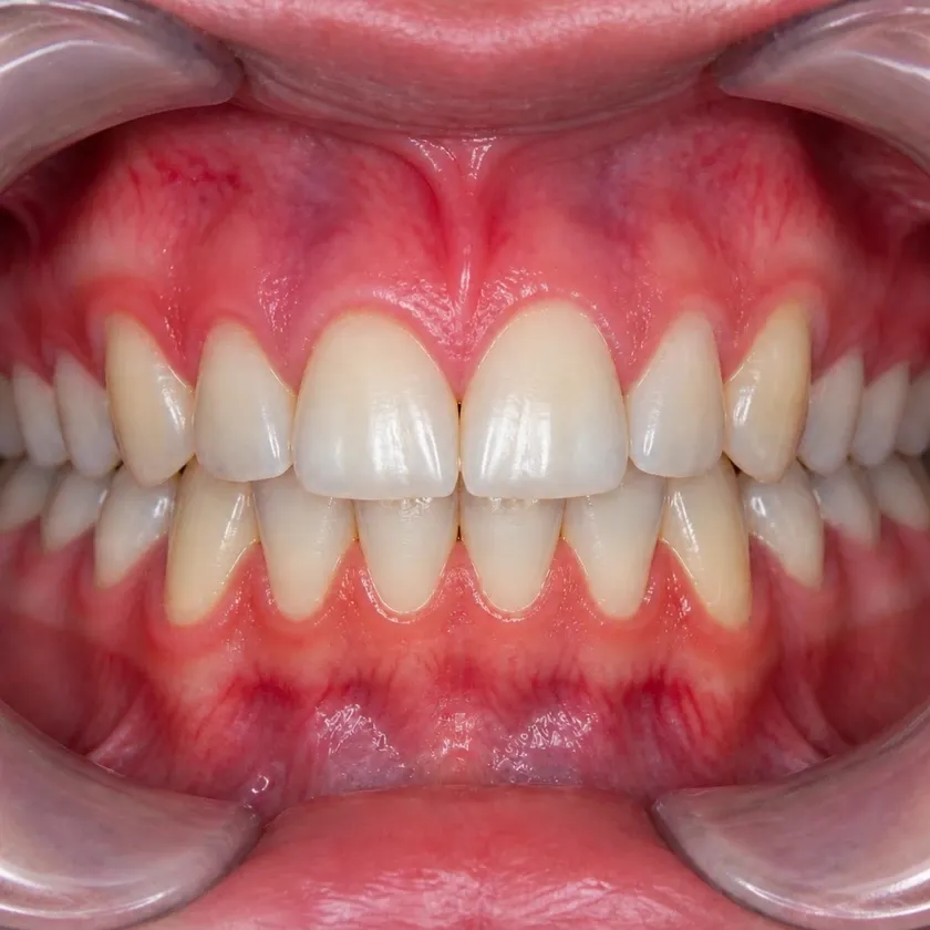 Gum treatment with the Vector device — before-treatment condition on a clinical image