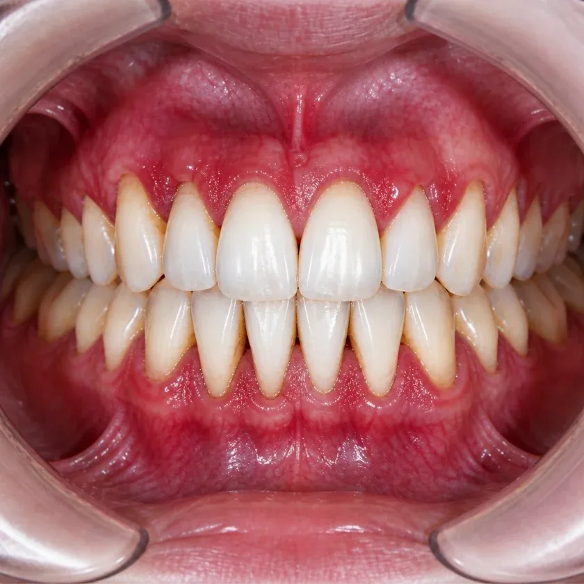 Gum treatment with the Vector device — before-treatment condition on a clinical image