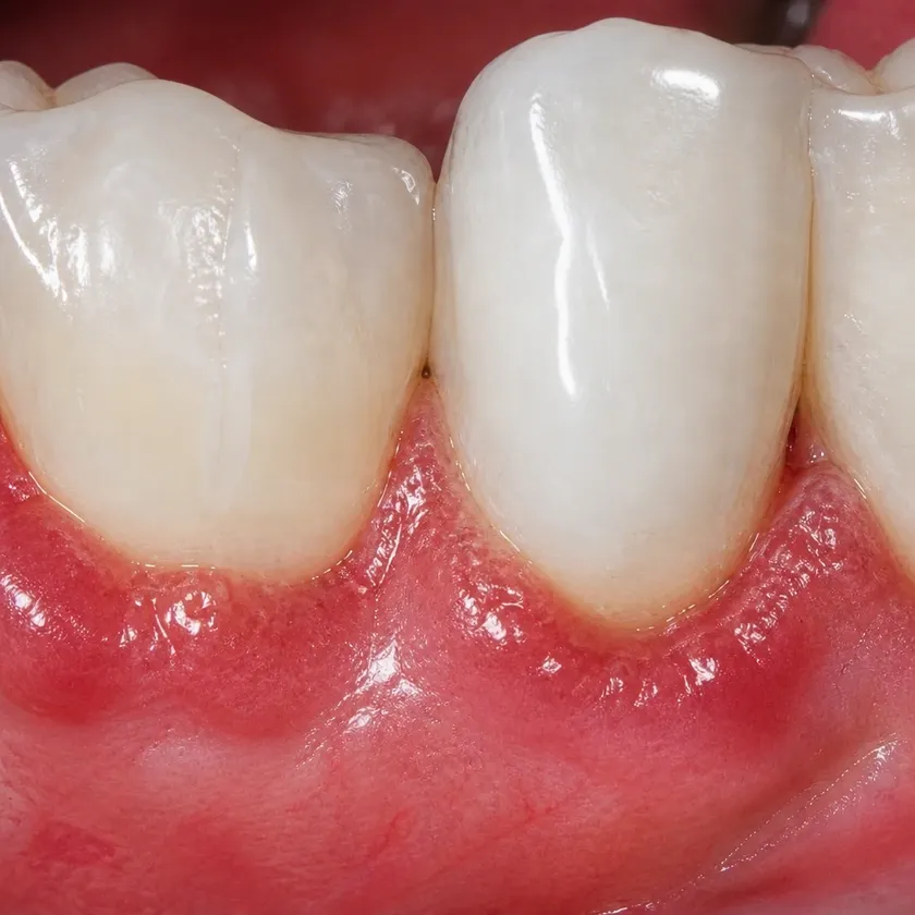 Periodontitis treatment — before-treatment condition on a clinical image