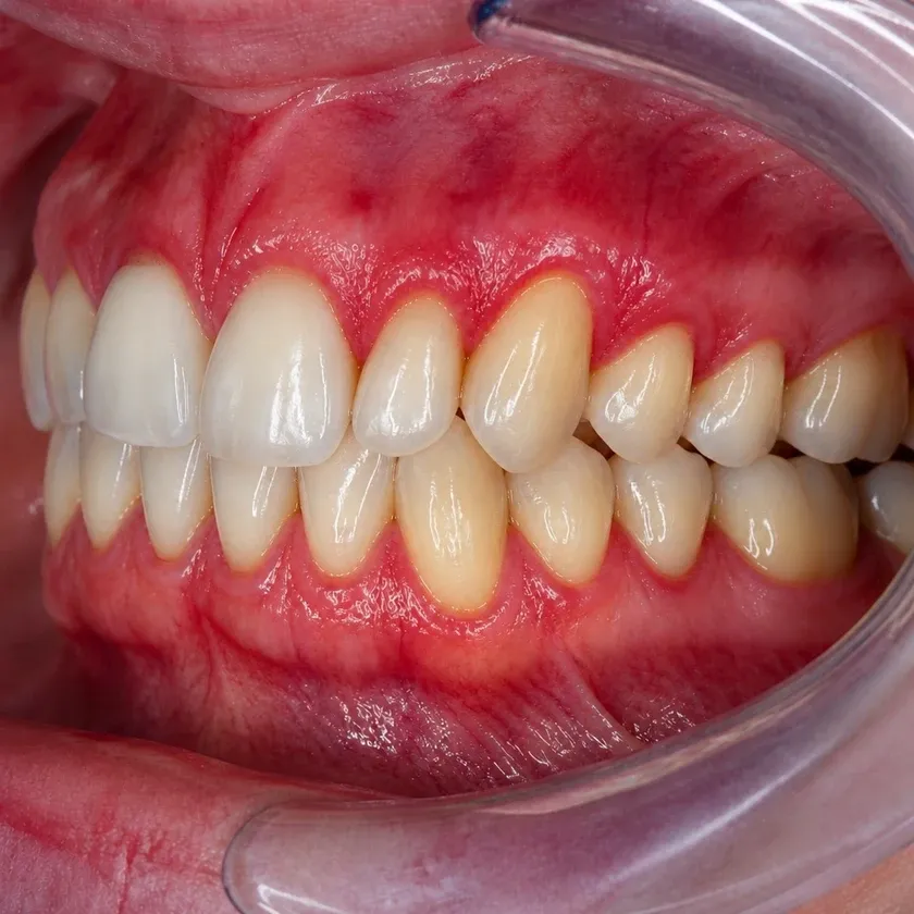 Periodontitis treatment — before-treatment condition on a clinical image