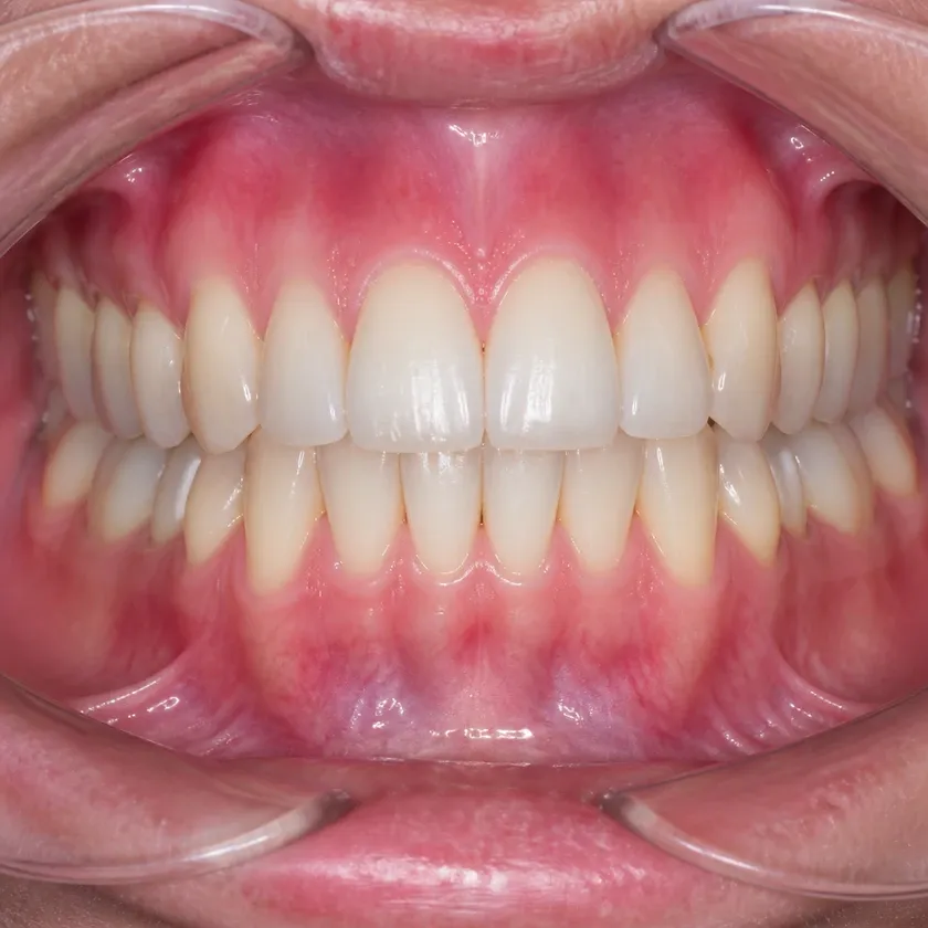 periodontitis treatment — close-up of the result after treatment on a clinical image
