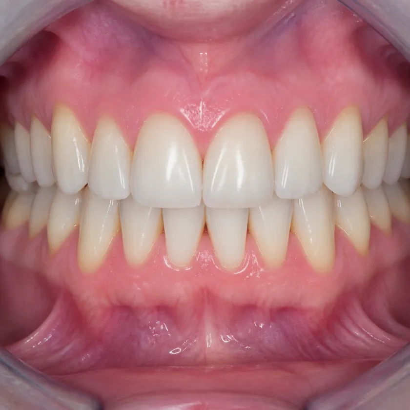 periodontitis treatment — close-up of the result after treatment on a clinical image